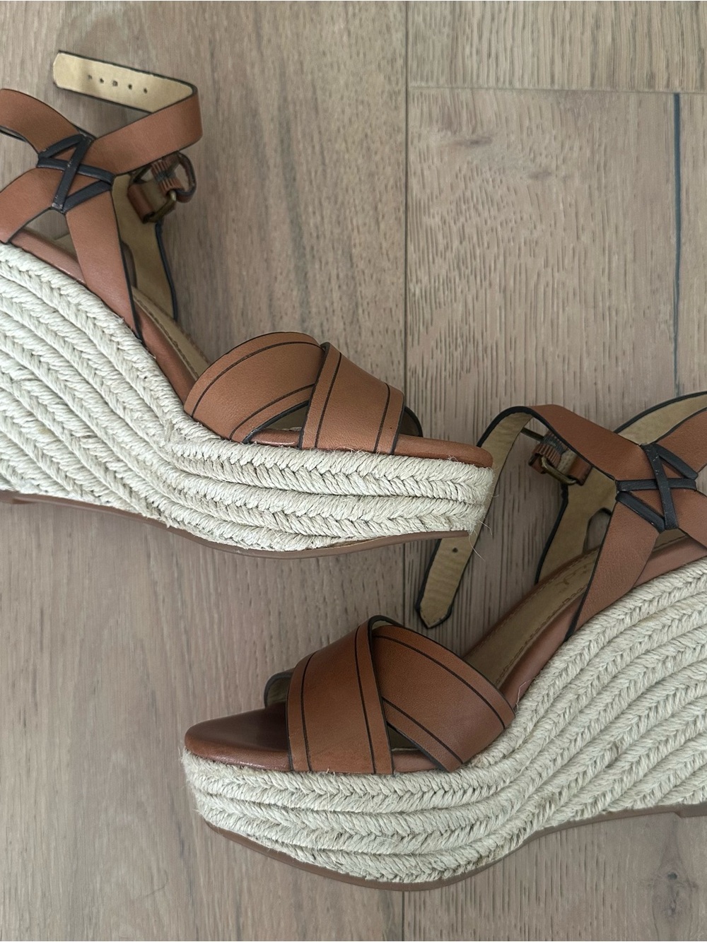 Splendid Tafetta Espadrille Wedge Brown 6.5 - Picture 5 of 6